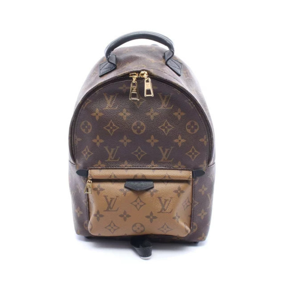 Louis Vuitton Palm Springs Backpack Rucksack Bag Canvas Leather Beige Brown